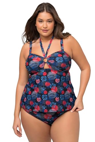 Ulla Popken Damen Neckholder Flowerpoints, recycelt Tankini-Set, Marine, 44 von Ulla Popken