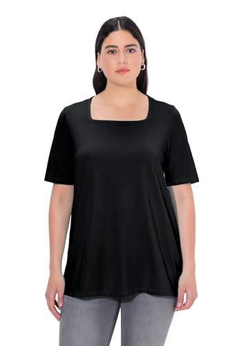 Ulla Popken Damen, A-Linie, Carree-Ausschnitt, Halbarm T-Shirt, Black Beauty, 62-64 Ulla Popken Damen, A-Linie, Carree-Ausschnitt, Halbarm T-Shirt, Black Beauty, 62-64 von Ulla Popken