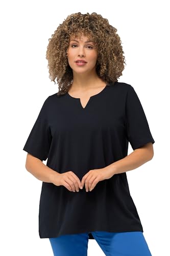 Ulla Popken Damen, A-Linie, Tunika-Ausschnitt, Halbarm T-Shirt, Marine, 46-48 Ulla Popken Damen, A-Linie, Tunika-Ausschnitt, Halbarm T-Shirt, Marine, 46-48 von Ulla Popken