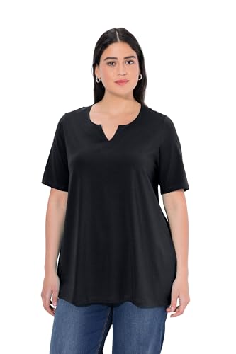Ulla Popken Damen, A-Linie, Tunika-Ausschnitt, Halbarm T-Shirt, Schwarz, 62-64 Ulla Popken Damen, A-Linie, Tunika-Ausschnitt, Halbarm T-Shirt, Schwarz, 62-64 von Ulla Popken