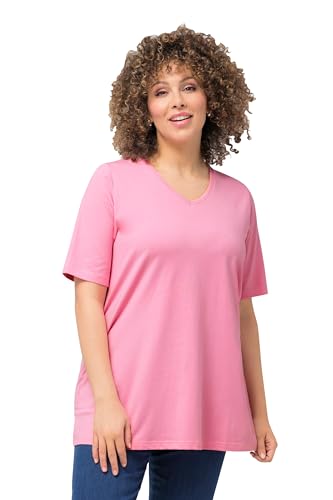 Ulla Popken Damen, A-Linie, V-Ausschnitt, Halbarm T-Shirt, Hell Pink, 42-44 Ulla Popken Damen, A-Linie, V-Ausschnitt, Halbarm T-Shirt, Hell Pink, 42-44 von Ulla Popken