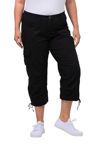 Ulla Popken Damen Stretch Cotton Cargo Crop Pants Cargohose, Schwarz, 56W / 32L Ulla Popken Damen Stretch Cotton Cargo Crop Pants Cargohose, Schwarz, 56W / 32L von Ulla Popken