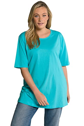 Ulla Popken, Damen, große Größen, Basic-Shirt, Rundhals Tiefes Aqua 46-48 von Ulla Popken