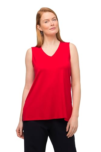 Ulla Popken Damen Basic-top mit V-ausschnitt T Shirts, Salsa, 50-52 EU von Ulla Popken