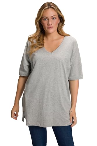Ulla Popken Damen Basic-v-shirt T-Shirts, Hellgrau Mélange, 50-52 EU Ulla Popken Damen Basic-v-shirt T-Shirts, Hellgrau Mélange, 50-52 EU von Ulla Popken