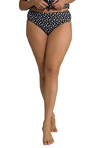 Ulla Popken Damen Bikinislip, Punkte, Vorderfutter Bikinis, Black Beauty (Ersatzfarbe), 46 von Ulla Popken