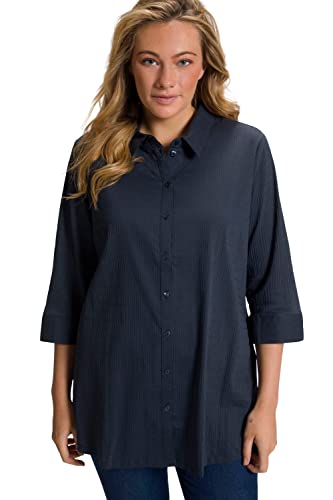 Ulla Popken Damen Bluse, Bubble-Qualität, Hemdkragen, 3/4-Arm, weiß, 62/64 Ulla Popken Damen Bluse, Bubble-Qualität, Hemdkragen, 3/4-Arm, weiß, 62/64 von Ulla Popken