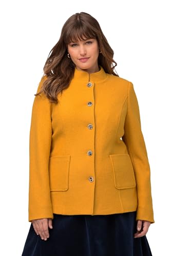 Ulla Popken Damen Boiled Wool Janker mit Schurwolle Blazer, helles senfgelb, 42 Ulla Popken Damen Boiled Wool Janker mit Schurwolle Blazer, helles senfgelb, 42 von Ulla Popken