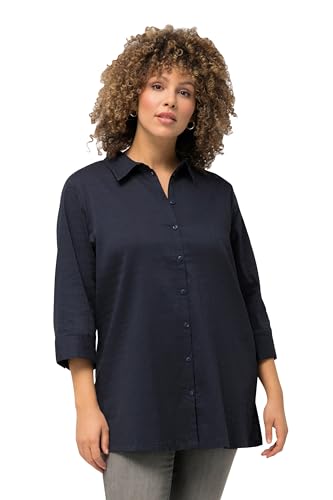 Ulla Popken Damen Bubblebluse Blusen, Navy Blau, 46-48 von Ulla Popken