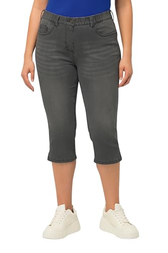 Ulla Popken Damen Capri Jeans Sarah, schmale 5-Pocket-Form, Saumschlitz Hosen, Hellgrau Denim, W36 / L32 Ulla Popken Damen Capri Jeans Sarah, schmale 5-Pocket-Form, Saumschlitz Hosen, Hellgrau Denim, W36 / L32 von Ulla Popken