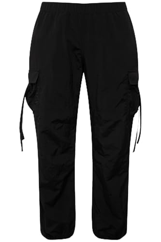 Ulla Popken Damen Cargohose im Militär-Stil, mit elastischem Bund und Kordelzug Hose, Schwarz, 46 Ulla Popken Damen Cargohose im Militär-Stil, mit elastischem Bund und Kordelzug Hose, Schwarz, 46 von Ulla Popken