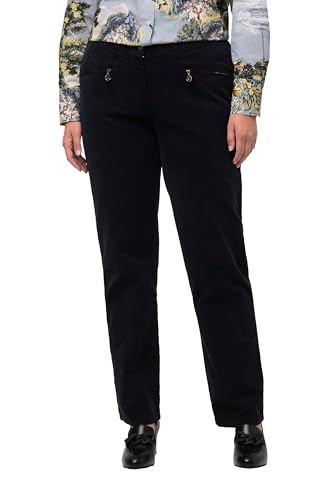 Ulla Popken Damen Cordhose Mony, teilelastischer Bund Hose, Marine, 48 Ulla Popken Damen Cordhose Mony, teilelastischer Bund Hose, Marine, 48 von Ulla Popken