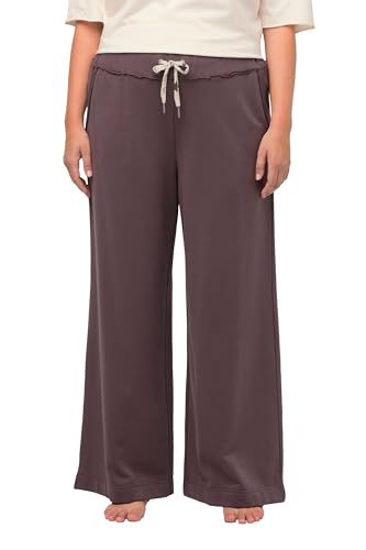 Ulla Popken Damen Cosy Loungewear Wide Pants Jogginghosen, Dunkles Taupe, 40W x 32L von Ulla Popken