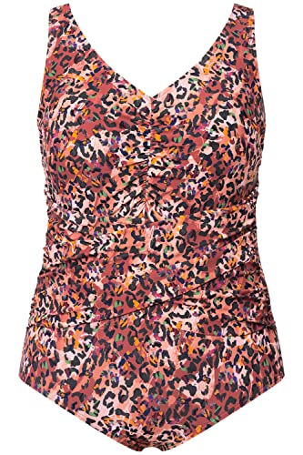 Ulla Popken Damen Cutout Leo Badeanzug, Ziegelrot, 60 von Ulla Popken