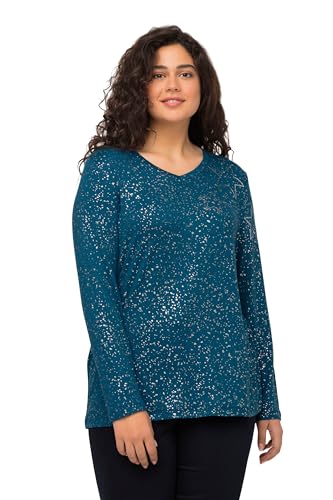 Ulla Popken Damen Druck Sweatshirts, ozeanblau, 46-48 von Ulla Popken