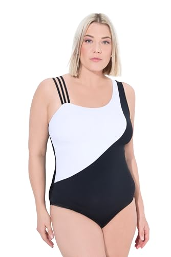Ulla Popken Damen Fabienne, One-Shoulder, Colourblock Badeanzug, Schwarz, 44 EU Ulla Popken Damen Fabienne, One-Shoulder, Colourblock Badeanzug, Schwarz, 44 EU von Ulla Popken
