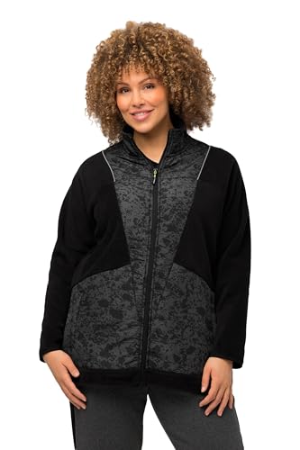 Ulla Popken Damen Fleecejacke mit webpatches Sweatjacke, schwarz, 46-48 Ulla Popken Damen Fleecejacke mit webpatches Sweatjacke, schwarz, 46-48 von Ulla Popken