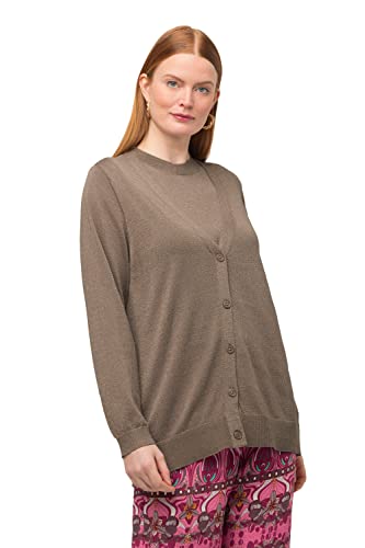 Ulla Popken Damen Gebreid vest Strickjacken, Blassbraun, 50-52 EU von Ulla Popken