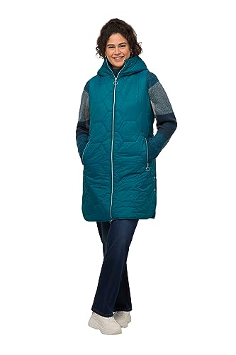Ulla Popken Damen HYPRAR-Steppweste mit gepaspeltem Seiten-Schlitzen Westen, Ozean Blau, 46-48 Ulla Popken Damen HYPRAR-Steppweste mit gepaspeltem Seiten-Schlitzen Westen, Ozean Blau, 46-48 von Ulla Popken