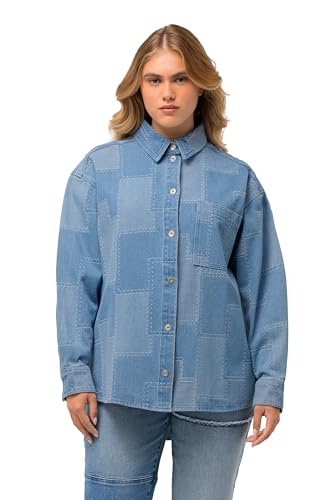 Ulla Popken Damen Jeanshemd gepatched Blazer, Hell, blau, 46-48 Ulla Popken Damen Jeanshemd gepatched Blazer, Hell, blau, 46-48 von Ulla Popken