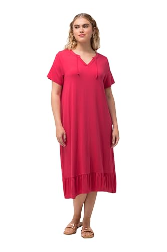 Ulla Popken Damen Jersey-Midikleid Kleid, Rot, 46-48 von Ulla Popken