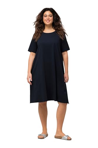 Ulla Popken Damen Jerseykleid, A-Linie, Rundhals, Halbarm, Taschen 819165 Kleid, Blau, 46-48 Ulla Popken Damen Jerseykleid, A-Linie, Rundhals, Halbarm, Taschen 819165 Kleid, Blau, 46-48 von Ulla Popken