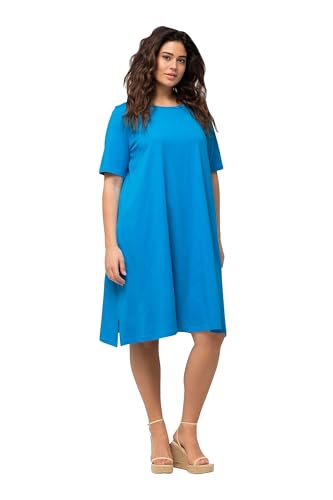Ulla Popken Damen Jerseykleid, A-Linie, Rundhals, Halbarm, Taschen 819165 Kleid, Blau, 64-66 Ulla Popken Damen Jerseykleid, A-Linie, Rundhals, Halbarm, Taschen 819165 Kleid, Blau, 64-66 von Ulla Popken