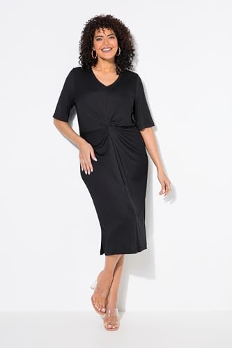 Ulla Popken Damen Jerseykleid Mit Knoten, Schwarz, 54-56 EU Ulla Popken Damen Jerseykleid Mit Knoten, Schwarz, 54-56 EU von Ulla Popken