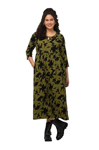 Ulla Popken Damen Jerseykleid mit Druck, A-Line Kleider, erbse, 50-52 Ulla Popken Damen Jerseykleid mit Druck, A-Line Kleider, erbse, 50-52 von Ulla Popken