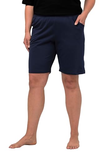 Ulla Popken Damen Jerseyshorts, Taschen, Elastikbund Bermuda, Dunkelblau, W40 / L32 von Ulla Popken