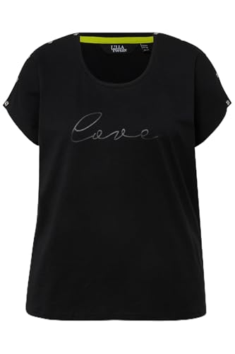 Ulla Popken Damen Knopfleiste und Print, Oversized T-Shirt, Schwarz, 46-48 Ulla Popken Damen Knopfleiste und Print, Oversized T-Shirt, Schwarz, 46-48 von Ulla Popken