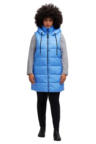 Ulla Popken Damen Lange Steppweste mit Kapuze Weste, stahlblau, 46-48 Ulla Popken Damen Lange Steppweste mit Kapuze Weste, stahlblau, 46-48 von Ulla Popken