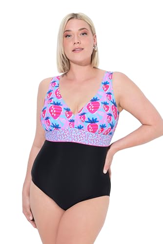 Ulla Popken Damen Laura, Erdbeeren Badeanzug, Schwarz, 60 EU Ulla Popken Damen Laura, Erdbeeren Badeanzug, Schwarz, 60 EU von Ulla Popken