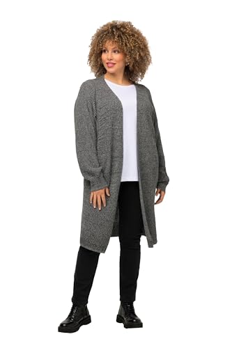 Ulla Popken Damen Long, Eggshape, Oversized, Fledermausarm Strickjacke, dunkelgrau Melange, 46-48 von Ulla Popken