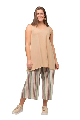 Ulla Popken Damen Longtop Naturfärbung Top, Beige, 46-48 von Ulla Popken