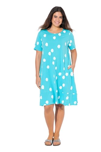 Ulla Popken Damen Midikleid, Punkte, A-Linie, Taschen, Rundhals, Halbarm Jersey-Midikleid Mit Kleinem Volant Am Saum, Punktedruck, Tiefes Aqua, 46-48 EU Ulla Popken Damen Midikleid, Punkte, A-Linie, Taschen, Rundhals, Halbarm Jersey-Midikleid Mit Kleinem Volant Am Saum, Punktedruck, Tiefes Aqua, 46-48 EU von Ulla Popken
