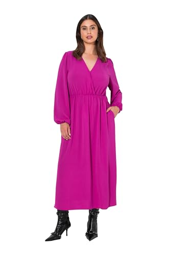 Ulla Popken Damen Midikleid, Wickeloptik, A-Linie, V-Ausschnitt, Langarm Kleid, Beere, 46-48 EU Ulla Popken Damen Midikleid, Wickeloptik, A-Linie, V-Ausschnitt, Langarm Kleid, Beere, 46-48 EU von Ulla Popken