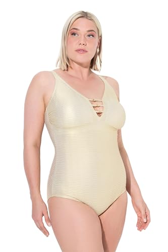Ulla Popken Damen Patrizia, Metallic Waves Badeanzug, Elfenbein, 42 EU Ulla Popken Damen Patrizia, Metallic Waves Badeanzug, Elfenbein, 42 EU von Ulla Popken
