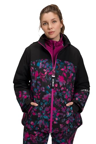 Ulla Popken Damen Performanceskijacke, Rankendruck, wasserfest Jacke, Schwarz, 50-52 von Ulla Popken