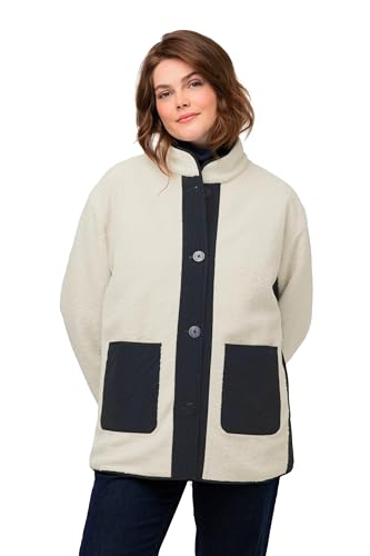 Ulla Popken Damen Reversible Jacket with Fake Shearling fur Jacken, Marine, 50-52 Ulla Popken Damen Reversible Jacket with Fake Shearling fur Jacken, Marine, 50-52 von Ulla Popken