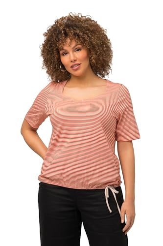 Ulla Popken Damen Ringelshirt T-Shirts, Mandarine, 54 von Ulla Popken