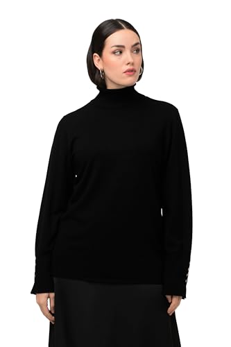 Ulla Popken Damen Rollkragen Pullover, schwarz, 46-48 von Ulla Popken