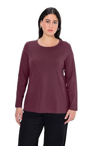 Ulla Popken Damen Shirt, Slim, Rundhalsausschnitt, Langarm, Dunkle Beere, 62-64 EU Ulla Popken Damen Shirt, Slim, Rundhalsausschnitt, Langarm, Dunkle Beere, 62-64 EU von Ulla Popken