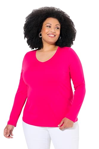 Ulla Popken Damen Shirt, Slim, V-Ausschnitt, Langarm-V-Shirt, Rot Pink, 46-48 EU Ulla Popken Damen Shirt, Slim, V-Ausschnitt, Langarm-V-Shirt, Rot Pink, 46-48 EU von Ulla Popken