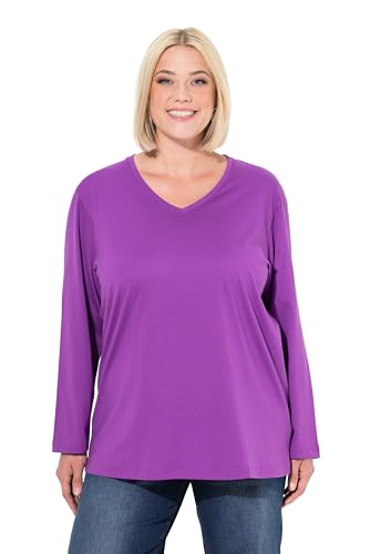Ulla Popken Damen Shirt, V-Ausschnitt, Relaxed, Langarm, lila, 54/56 Ulla Popken Damen Shirt, V-Ausschnitt, Relaxed, Langarm, lila, 54/56 von Ulla Popken