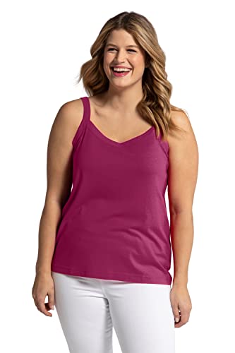 Ulla Popken Damen Spaghetti-Top Top, magnolienrot, 62-64 von Ulla Popken