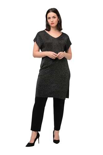 Ulla Popken Damen Strick-Tunika Glitzergarn Kleid, schwarz, 64-66 von Ulla Popken