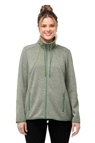 Ulla Popken Damen Strickfleece Jacke mit Rautenmuster Sweatjacke, Mintgrün, 46-48 Ulla Popken Damen Strickfleece Jacke mit Rautenmuster Sweatjacke, Mintgrün, 46-48 von Ulla Popken
