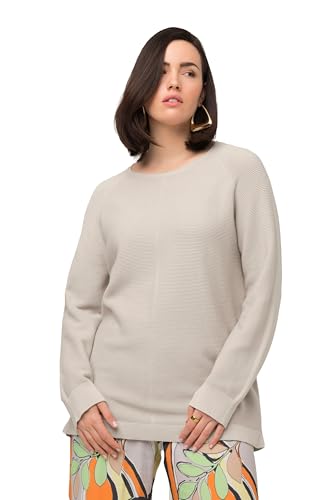 Ulla Popken Damen Struktur mit Hotfix Pullover, Graubeige, 46-48 EU Ulla Popken Damen Struktur mit Hotfix Pullover, Graubeige, 46-48 EU von Ulla Popken