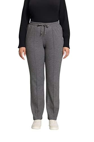 Ulla Popken Damen Sweathose, Salz-und-Pfeffer-Optik, Biese, Elastikbund Hose, dunkelgrau Melange, 42-44 von Ulla Popken